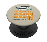 Matthew 14, Fish & Loaves Sermon on The Mount Faith Design PopSockets PopGrip Adhésif
