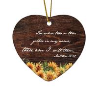 Matthew 18:20 For Where Two Or Three Are Gathered in My Name, There Am I with Them Décoration de Noël en céramique pour sapin de Noël, souvenir de vacances, Nouvel An, cadeau