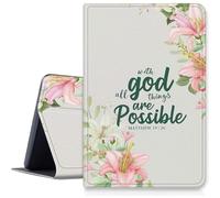 Matthew 19:26 Étui à fleurs pour iPad Air 13" 2024 M2, résistant aux chocs, pliable en cuir synthétique, support réglable avec mise en veille/réveil automatique pour iPad Air 13" 2024 Air M2 13