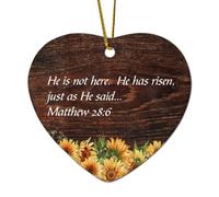 Matthew 28:6 He Is Not Here. He Has Risen, Just As He Said Décoration de Noël en céramique pour sapin de Noël, pendentif en forme de boule de Noël, étiquettes de Noël, souvenir de Nouvel An, cadeau