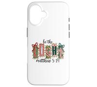 Matthew 5:14 Patchwork Noël Bible Verse Vacances Coque pour iPhone 16