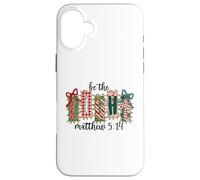 Matthew 5:14 Patchwork Noël Bible Verse Vacances Coque pour iPhone 16 Plus