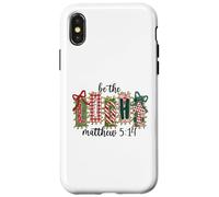 Matthew 5:14 Patchwork Noël Bible Verse Vacances Coque pour iPhone X/XS