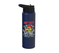 Matthew Le petit assistant du Père Noël Nom de Matthieu Stainless Steel Insulated Water Bottle