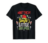 Matthew Le Petit Assistant du Père Noël Nom de Matthieu T-Shirt Graphique avec Valeur