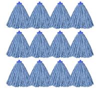 Matthew Lot de 12 têtes de rechange pour balai humide en coton très résistant avec 2 chiffons en microfibre pour nettoyage des sols résidentiels et commerciaux - Convient aux vis américaines standard