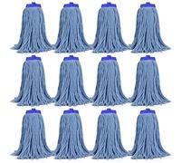 Matthew Lot de 12 têtes de rechange pour balai humide en coton très résistant avec 2 chiffons en microfibre pour nettoyage des sols résidentiels et commerciaux - Convient aux vis américaines standard