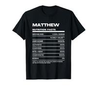 Matthew Valeur Nutritive Nom Drôle T-Shirt Graphique avec Valeur