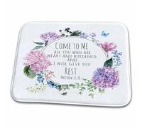 Matthieu 11 Venez À Moi, Donnez-Vous du Repos Écriture Tapis De Bain Anti-Salissures Tapis De Douche Durable Paillasson D'Entree pour Porte Salon Extérieur 40X60 Cm