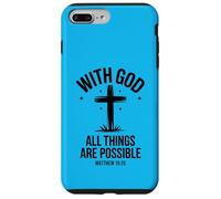 Matthieu 19:26 avec Dieu, Tout est Possible Croix Coque pour iPhone 7 Plus/8 Plus