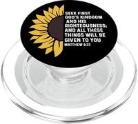 Matthieu 6:33 6 33 Dieu Jésus Cherche la Justice du Royaume PopSockets PopGrip pour MagSafe