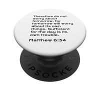 Matthieu 6:34, JNF, Ne t'inquiète Pas pour Demain, Christian PopSockets PopGrip Adhésif