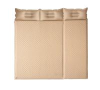 Mattress Auto-infranté - Camping extérieur Portable Anti-Slip Brepwable Sleeping Pad (Conception modulaire/contournement du Corps 3D / Compatible avec Les tentes à Double Couche) Khaki threepeople
