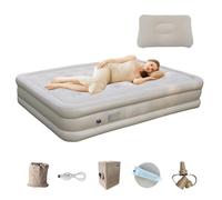 Mattress gonflable de camping, matelas aérienne de camping pour tentes - Double camping matelas d'auto-inflation du lit de camp,Mat à air portable de tampon de couchage de luxe avec pompe intégrée