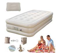 Mattress gonflable de camping, matelas aérienne de camping pour tentes - Mattress de camping à double lit épaissi en flèche | Tampon de couchage avec pompe à pompe intégrée Mat à air à air pour tente
