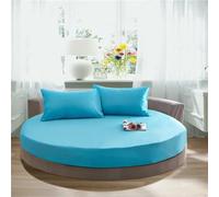 Mattress Protecteur Coton Round Lit Set Set Elastic Elastic Soft Fited Sheet Set Elastic Lit Lits Mattress Cover, Lac Bleu, 200 cm 3 PCS Set