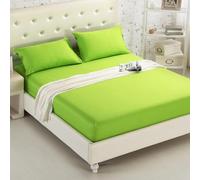 Mattress Protecteur Couvre-draps ajusté Couleur de Couleur Coton Brackage Couvre-Mattress Feuilles de lit ajustées Double Sets Littspreads, 04 Green, 200x220cm