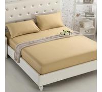 Mattress Protecteur Couvre-draps ajusté Couleur de Couleur Coton Couvrette de Matelas brossé Feuilles de lit ajustées Doubles Sets Préparers, 40 Kaki, 100x200cm