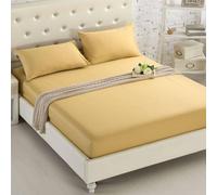 Mattress Protecteur Couvre-draps ajusté Couleur de Couleur Coton Couvrette de Matelas brossé Feuilles de lit ajustées Double Sets Littspreads, 13 Camel, 100x200cm