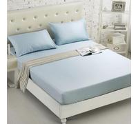 Mattress Protecteur Couvre-draps ajusté Couleur de Couleur Coton Couvrette de Matelas brossé Feuilles de lit ajustées Doubles Sets Préparers, 28 Gris Blanc, 120x200cm