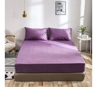 Mattress Protecteur Lit Cover Polyester Home Mat Band élastique Mattret taier Matelas ajusté Super pour la literie familiale, Violet, 180x200x35cm