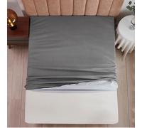 Mattress Protecteur Mattreux lit lit ajusté Feuille de Poche Profonde Extra Profonde Couvercle de Poche à 6 côtés enracinement Respirant, Gris, Complet 137x190x36cm