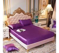 Mattress Protecteur Satin Rayon Adapté Discasseur d'oreiller Solid Color Couleur Élastique Couvre Matelas Home Lit Sleet de lit Match, 19, US Queen Size 1 PCS
