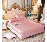 Mattress Protecteur Satin Rayon Adapté Discussion Poire d'oreiller Solide Couleur de Couleur Élastique Couvre Matelas à la Maison Coquette de lit de lit à la Maison, 2, US Pleine Grandeur 1 PCS
