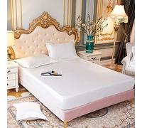 Mattress Protecteur Satin Rayon Adapté Lit Aireau d'oreiller Solide Couleur de Couleur Élastique Couvre Matelas à la Maison Coquette de lit de lit à la Maison, 17, US Queen Size 1 PCS