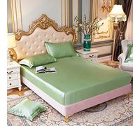Mattress Protecteur Satin Rayon Adapté Lit Chasse d'oreiller Solide Couleur de Couleur Élastique Couvre Matelas à la Maison Coquette de lit de lit de lit, 5, US Queen Size 1 PCS