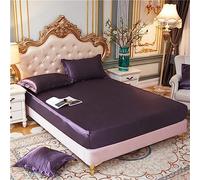 Mattress Protecteur Satin Rayon Adapté Littheet Tai-Oreiller Couleur de Couleur Solide Couvre de Matelas élastique Home Litding Lit Sheet Match Cover, 20, US Twin Size 1 PCS