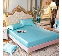 Mattress Protecteur Satin Rayon Adapté Littheet Tai-Oreiller Couleur de Couleur Solide Couvre de Matelas élastique Home Litding Lit Sheet Matress