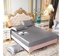 Mattress Protecteur Satin Rayon Adapté Littheet Tai-Oreiller Couleur de Couleur Solide Couvre de Matelas élastique Home Litding Lit Sheet Matex, 6.180X200CM 1 PCS