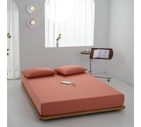 Mattress Protector Cotton Fichet Feet Mattress Couvercle avec Drap de lit de lit élastique Monochrome Fit, 2 140x190x25cm 1pc