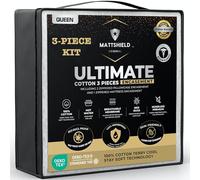 MATTSHIELD Kit Ultime 3 pièces - Housse de Matelas Anti-punaises de lit Queen Size 100% Coton + 2 protège-oreillers avec Fermeture éclair - Housse imperméable à 6 côtés, Meilleure défense Contre Les