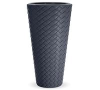 Prosperplast – Pot de fleurs Matuba Slim – 57 L – Imitation rotin – Anthracite