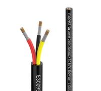 Matugajp Fil 20 AWG 3×0,5 mm² 2Metros Câble d'Extension à 3 Conducteurs UL2464 Tension 5V/12V/24V/300V Fil de Cuivre Étamé Multibrins sans Oxygène