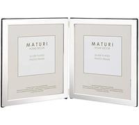 Maturi 15 x 20cm Double Cadre Photo Portrait, Plaqué Argent