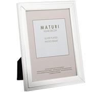 Maturi 20 x 25 cm Cadre Photo Perle Plate Plaqué Argent 8 x 10 pouces