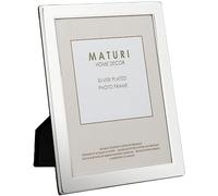 Maturi 6 x 9 cm Cadre photo plaqué argent à bord plat 2,5 x 3,5 pouces