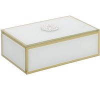 Maturi Boîte à Bijoux rectangulaire avec Strass, Verre, Doré, 20 x 13 x 6,5cm