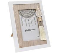 Maturi Cadre Photo en Bois avec Pompons, Bois Dense, Marron, 5 x 7-inch / 13 x 18 cm