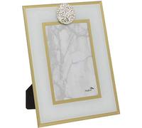 Maturi Cadre Photo en Verre avec Strass et Bord Doré 15 x 20 cm