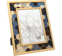 Maturi Cadre photo hexagonal multicolore en acier inoxydable - 6 x 8/15 x 20 cm