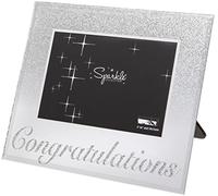 Maturi Cadre photo miroir argenté pailleté 15,2 x 10,2 cm - Congratulations