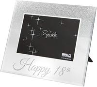Maturi Cadre photo miroir argenté pailleté 15,2 x 10,2 cm - Happy 18th
