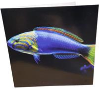 Maturi Carte d'anniversaire carrée avec motif poisson