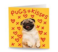 Maturi Carte de vœux humoristique avec carlins et bisous - Intérieur vierge