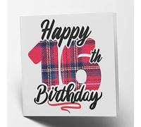 Maturi Carte tartan « Happy 16th Birthday » - Intérieur vierge