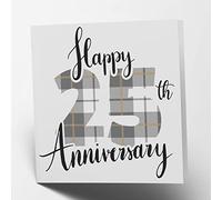Maturi Carte tartan « Happy 25th Anniversary » - Intérieur vierge